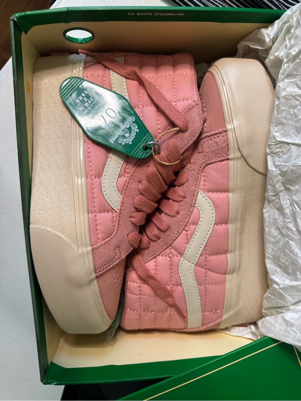NEW JFG X Vans Pink Quilted High-Top Sneakers (5M/6.5W)